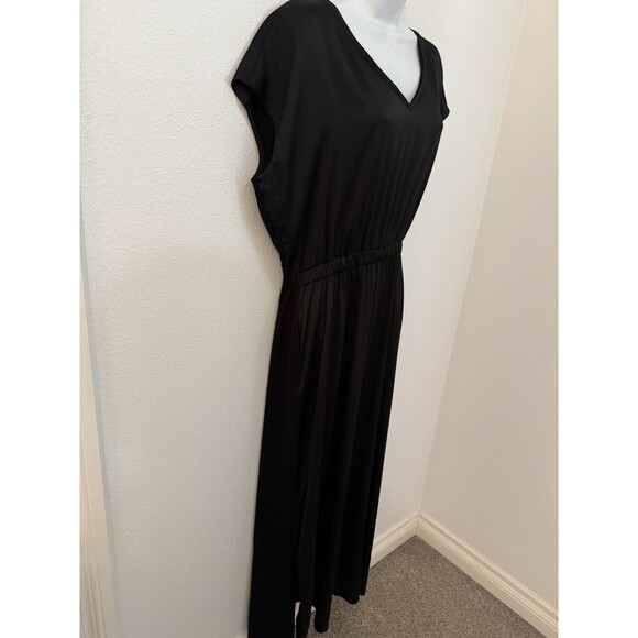 White House Black Market Womens Maxi Dress Jetsetter Black Whimsygoth Goth M - Picture 3 of 9